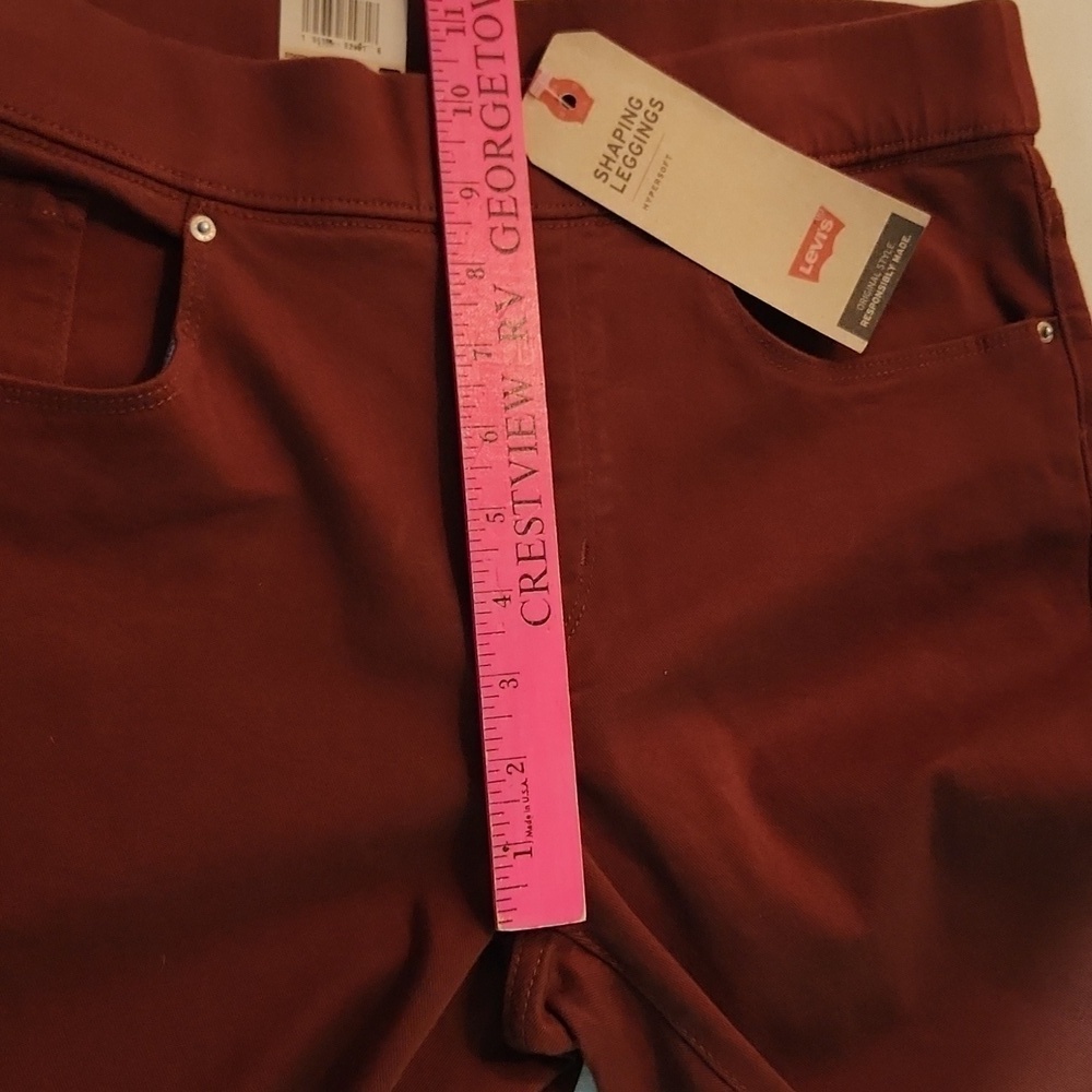 Levis Womens Shaping Leggings Maroon Rust Size 10 M NWT NEW 30 X 30 - Picture 9 of 14